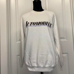 Vintage 90s AUTOMOBILE sweatshirt USA Raglan Graphic – Double Sided – L